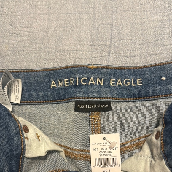 American Eagle Outfitters Blue Jean Shorts with Cuffed Hem - Picture 2 of 2